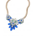 Apolonia Stone Encrusted Floral Pendant Statement Necklace